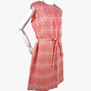 Vintage 1960s MOD Orange Mini Dress GoGo Geometric